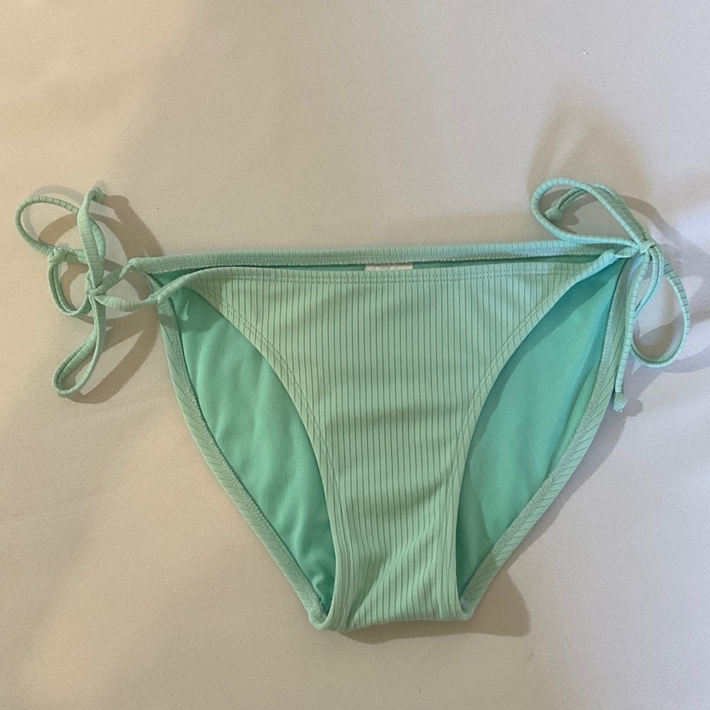 Xhilaration Mint Ribbed Tie-Side Bikini Bottom